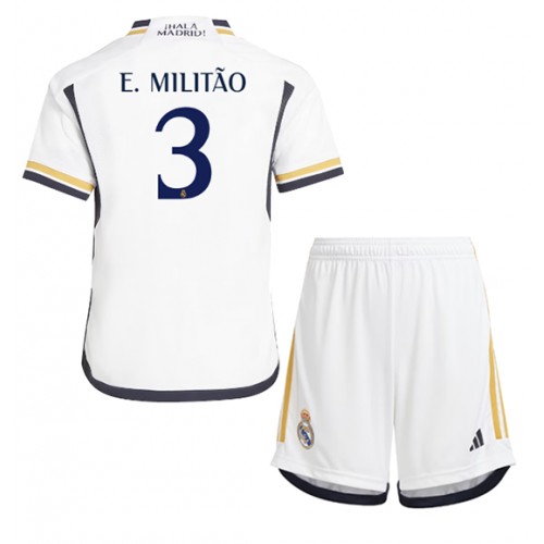 Maillot de foot Real Madrid Eder Militao #3 Domicile enfant 2023-24 Manches Courte (+ pantalon court)